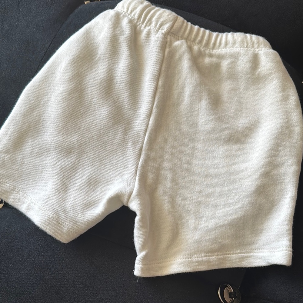Zara White Athletic Shorts with Blue Logo - Picture 2 of 2